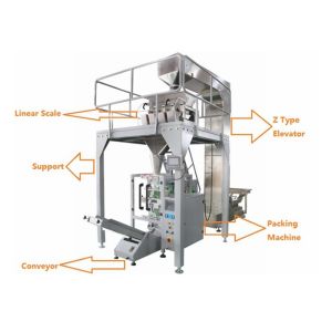 Automatic Roasted Salted Peanut Packing Machine With 4 Heands Weigher
