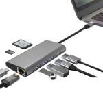7 IN 1 portable USB C Docking Station HUB With 4K Display HDMI RJ45 for macbook