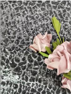 China Party Sequin Embroidered Fabric Evening Dress Lace Velvet Sequin Lace Fabric wholesale