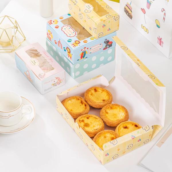 Quality Professional Egg Tart Box Cake Packaging Boxes with Matt Lamination and Offset Printing for sale