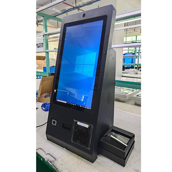 Quality OCR Passport Reader 24 Inch Desktop Hotel Check In Self Service Kiosk with Camera Microphone for sale