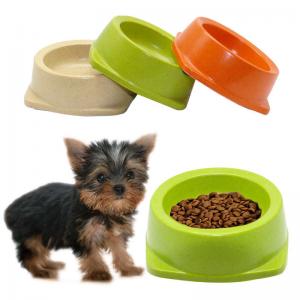 China Customized Size Ceramic Pet Bowl , Pet Food Bowl Green / Orange / Beige Color wholesale