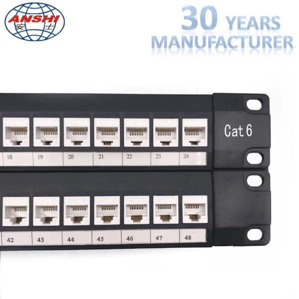 Network Unshielded Patch Panel Loaded With Keystone Jack 48 Ports 2u Cat6 UTP