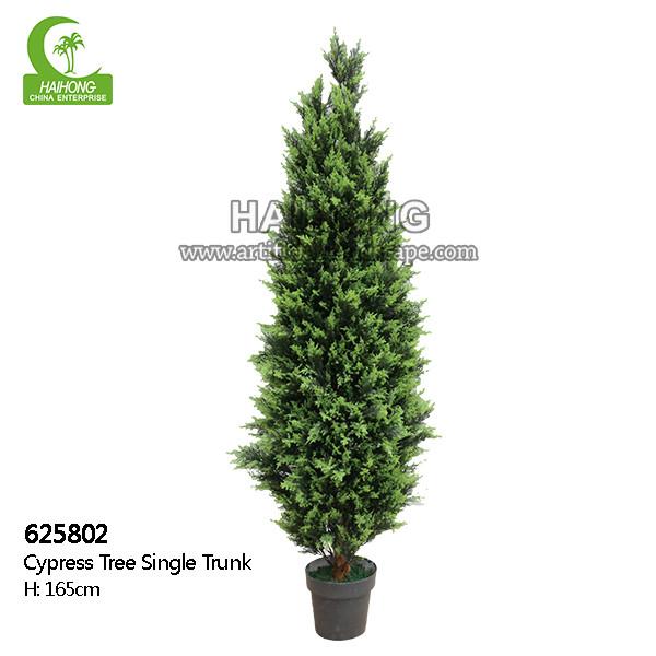 Quality Handmade H165cm Artificial Cypress Trees Outdoor With Single Trunk for sale