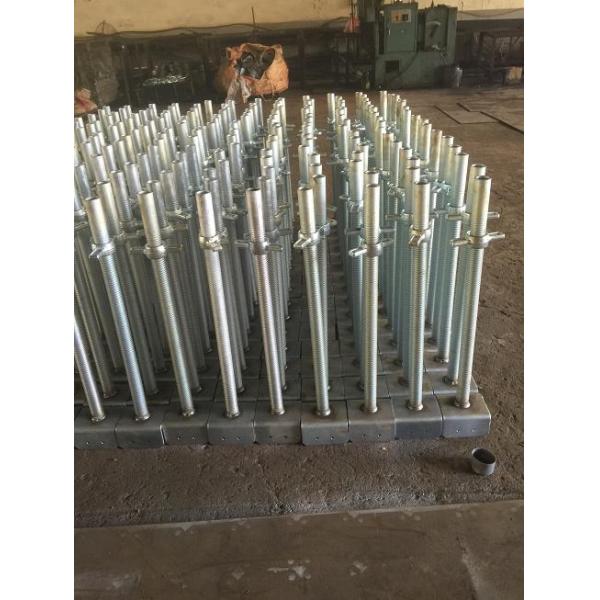 Q235 Material Building Fasteners Hollow / Solid Scaffolding Base Jack Screw Jack