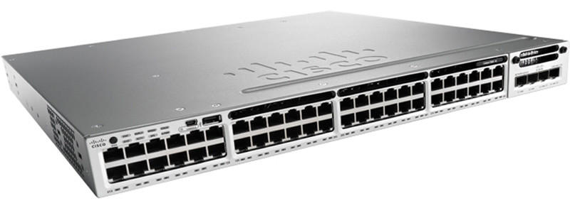 Desktop Gigabit Lan Switch Cisco Catalyst 3850 48 Port Poe Ip Base WS-C3850-48P