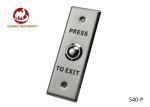 N.O / COM Contacts Slim Press To Exit Switch , Round Corner Stainless Steel Push