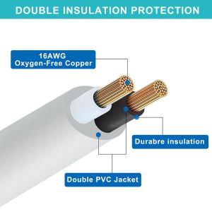 NEMA 1-15P to NEMA 1-15R AC Power Adapter with Safety Cover Gray for Household