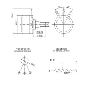 WX110(010) 1W Singleturn Wound Potentiometer High Precision Adjustable Knob
