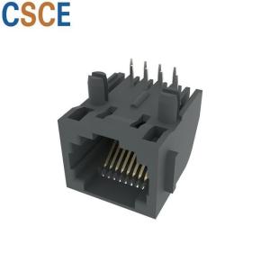 China Plastic Housing PBT RJ45 8P8C RJ45 Modular Jack , Right Angle 8P8C Modular Connector For Networking on sale