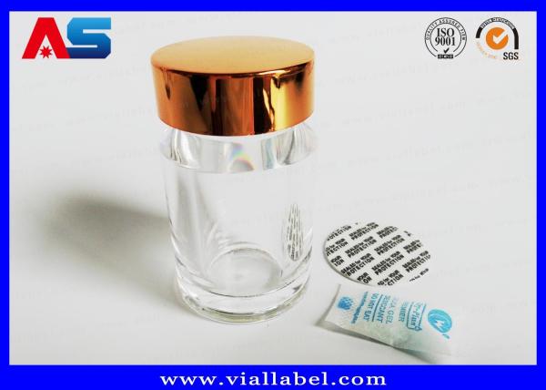 Quality Transparent Acrylic Plastic Pill Bottles With Gold Caps  , Empty Tablet Bottles small plastic pill containers for sale