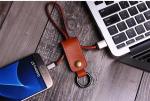 The creative leather key chain data line is suitable for Apple Android type-C