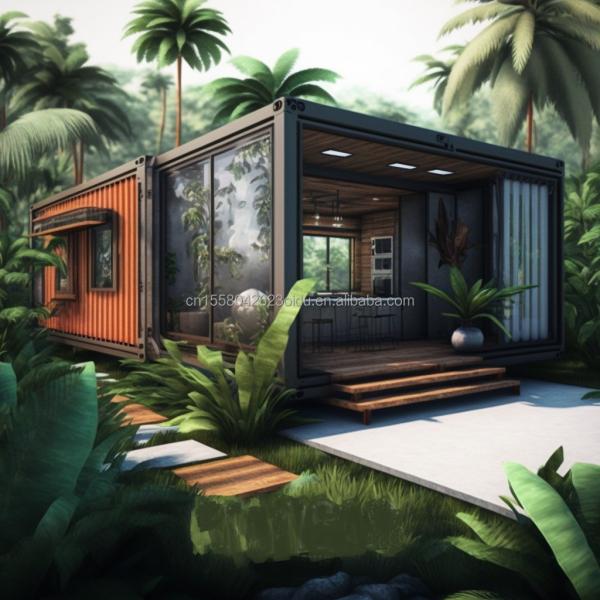 Steel Sandwich Panel Prefabricated Wooden Villa Container House with Modern Design and Expandable Features