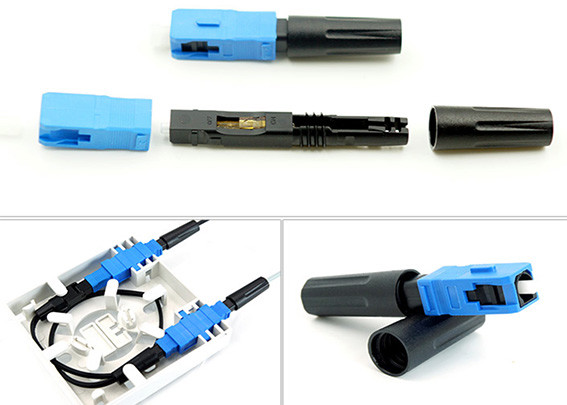 SC Single Mode Fiber Optic Fast Connector Long Boot 3.0 mm for FTTH Cable