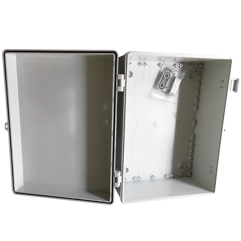 China Grey White Waterproof Terminal Junction Box / Hinged Plastic Electrical Enclosures wholesale