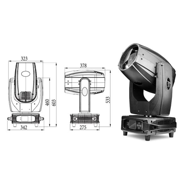 230W 7r Sharpy Beam Moving Head Stage DJ Show Light IP44 Rating and Bulb Light Source