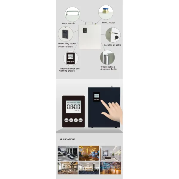 Big Area 1000ml Metal 220V HVAC Hotel Scent Air Machine, Commercial Fragrance Diffuser