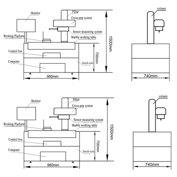 500W Surface Roughness Testing Machine , Contour Graph Profilometer Integrated