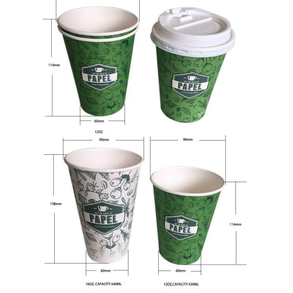 Custom Printed Disposable Single Wall Paper Cups for Ice Beverages