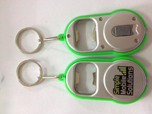 Quality Multi-function Simple Mobile Solutions Mini Bottle Opener Led Flashlight Keychain For Advertising Gift for sale