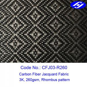 China Rhombus Pattern 3K Twill Weave Carbon Fiber / Decoration Black Jacquard Fabric on sale