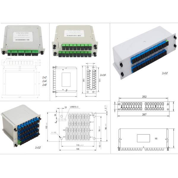 1650 nm Fiber Optic Splitter 1x16 PLC Splitter LGX Box Cassette Card Inserting
