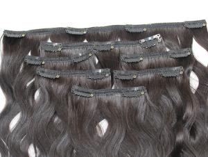China Comb Easily Clip In Natural Hair Extensions , 8A Blonde Clip In Hair Extensions wholesale