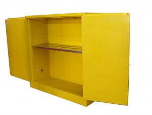 China Liquid Safety Flammable Storage Cabinet Yellow Powder Coated 18 Gauge Steel on sale