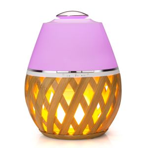 Home BamBoo Flame Lamp 150ml Wood Aromatherapy Diffuser