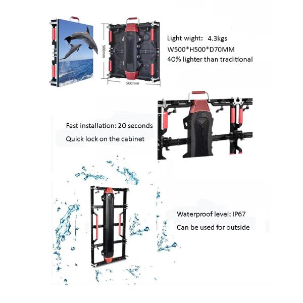 Portable 500*500mm Die Casting Indoor P3.91 LED Panel Displays