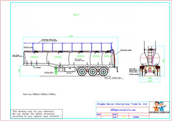 Transportation Tri Axle 40T 35ft Semi Tanker Trailer For Fuel Petrol 0