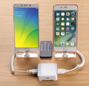 COMER alarm display skeleton holders for handsets stands with security and price tags