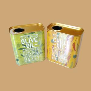 China 1 Liter 5 Liter Peanut Oil Tin Can Container 1 Gallon Edible Olive Oil Metal Tin Box wholesale
