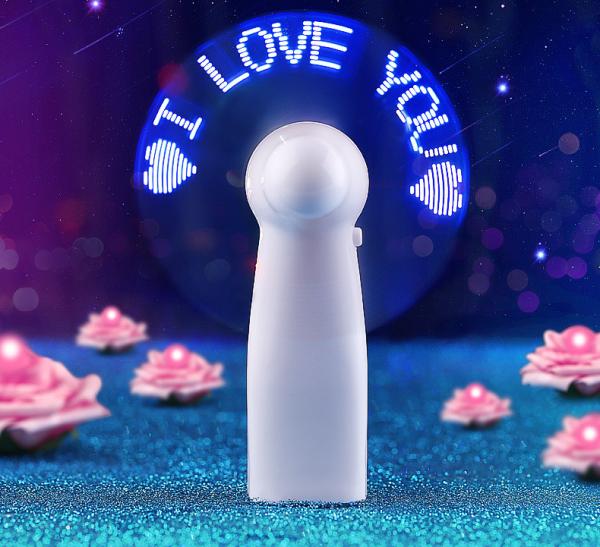 Quality Mini Portable Handy Led Custom Message Battery Fan Programmable Led Display Handheld ElectricFan for sale