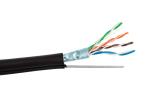 FTP CAT5E Self Supporting Aerial Cable MS Twisted Drop Wire For Ethernet