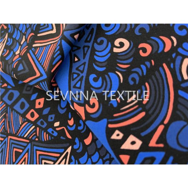 Retro Lining Sublimation Printing Activewear Knit Fabric Repreve Fiber Ladies Gym Body Up
