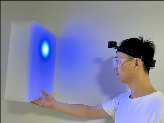 DG-3101S 90 Degrees Up-and-down Adjustment UV Helmet-type Black Lamp With 30 Average Life Span LED 50mm Irradiated Area