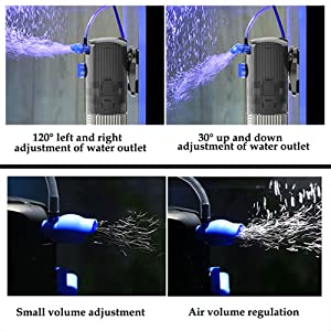Submersible Internal Aquarium Power Filter Adjustable Water Flow Filtration System