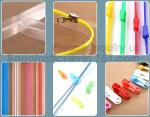 String zipper, PP Flanged zipper, PP Slider zipper; PVC String zipper, PVC