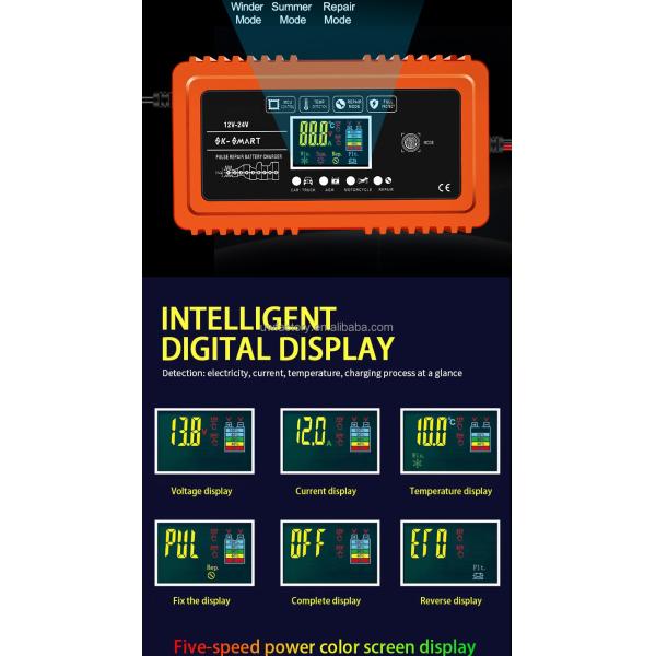 Electric Vehicle E-bike Scooter Intelligent Automatic 12V 24V 10A 12A Lead-Acid Repair Battery Charger with Fast Charging Speed