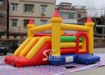 Kids rainbow inflatable combo bouncy castle with slide made in China inflatable