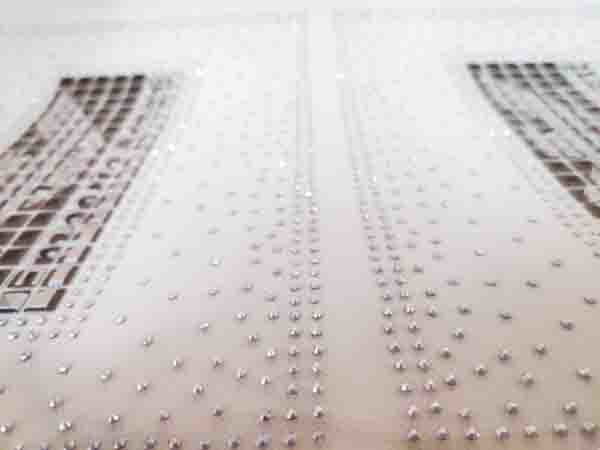 Rectangle Shape Rhinestone Applique Patches With Iron / Sew On Backing