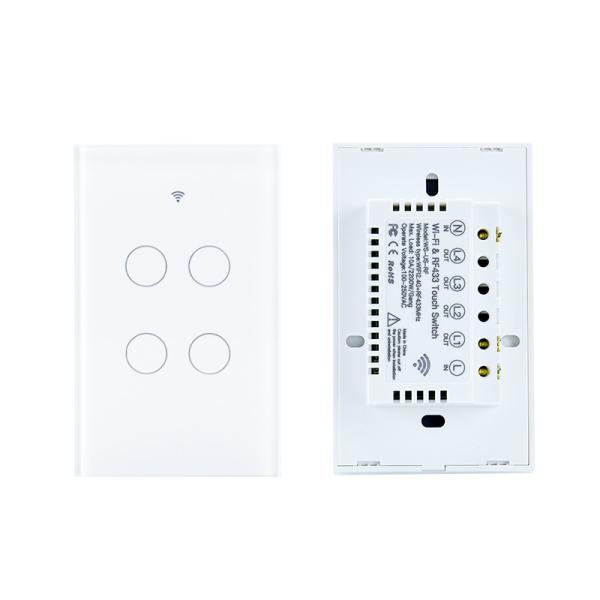 Quality 1/2/3/4/6/8 Gang Light Smart Wifi Wall Switch RF433 need Neutral Wire Tuya App Control Works with Alexa for sale
