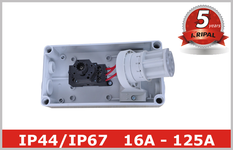 Mechanical Interlock Industrial Power Switched Sockets , Single / Three Phase