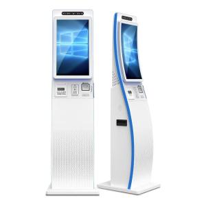 China ODM Curved Surface Touch Screen Self Service Kiosk 23.6 inch With QR Code Scanner on sale