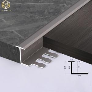 China Custom Aluminium Edge Trim Profiles Extrusion For Aesthetic Ceramic Tile Transition on sale