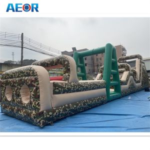 China inflatable PVC Camouflage jumping obstacle backyard inflatable obstacle course wholesale
