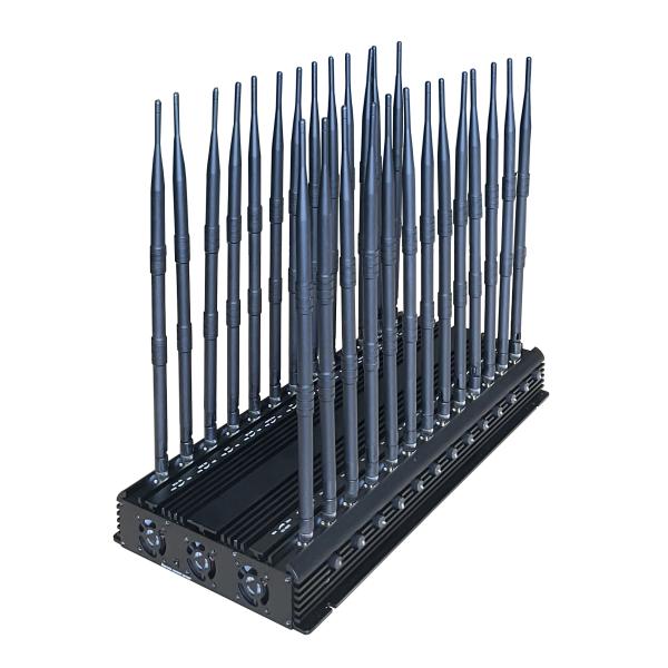 Multifunctional 26 antennas jammer shielding all 2G 3G 4G 5G WIFI GPS RF LOJACK VHF UHF LORA FM Radio Signals with Remote Control