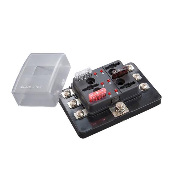Quality R3-76-07-3L106 6 Way Blade Fuse Blocks Circuit with Blow Indicator R3-76 Fuse Holder M4 Screw Terminal for sale