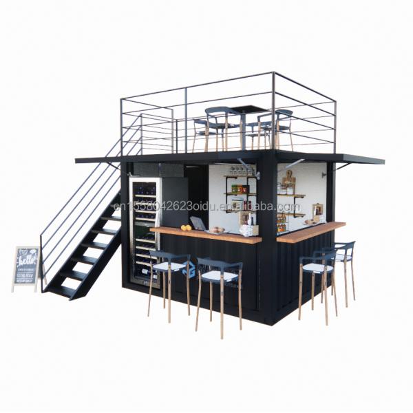10ft Mini Pop-up Shop Galvanized Steel Square Tubes Two-story Pop-up Container Bar Coffee Container